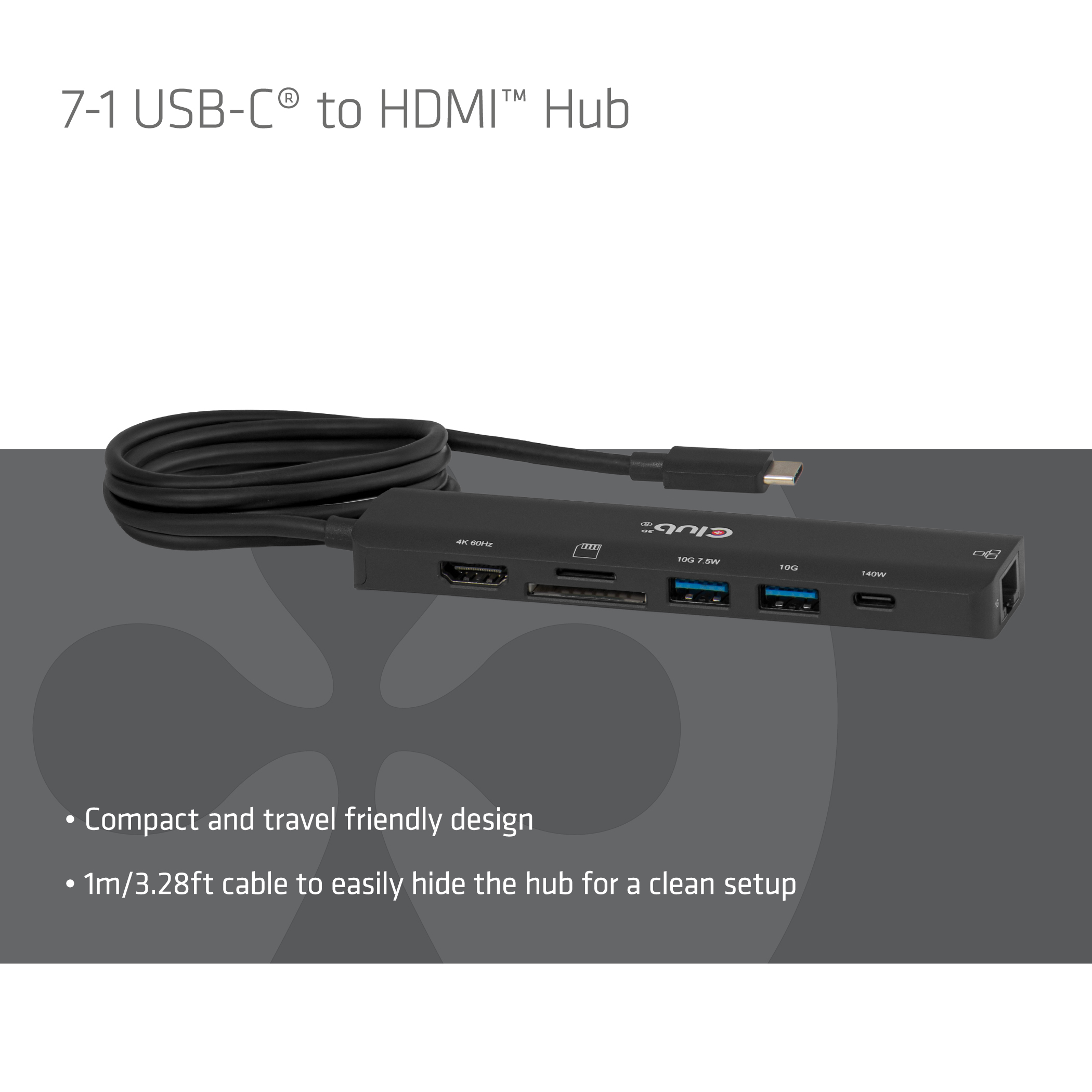 CLUB3D 7-1 USB-C® naar HDMI™-hub - Afbeelding 3