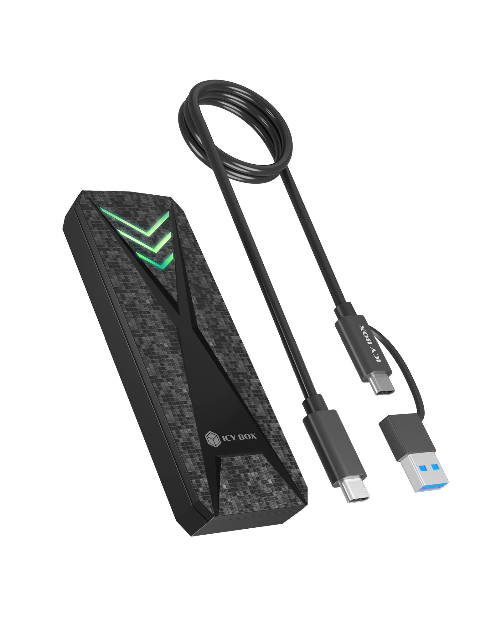 ICY BOX Spade Case 1805 SDD-behuizing Zwart M.2