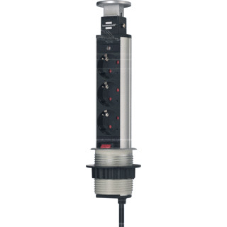 stekkerdoos stekker omlijsting Tower 3x 2m versenkbar zwart