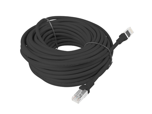 LANBERG PATCHCORD CAT.6 UTP 15M SCHWARZ FLUKE ZERTIFIKAT