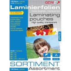 GENIE Laminiertaschen 100 Sortimentspack - Folien