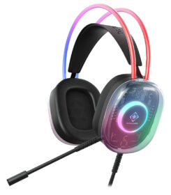 Deltaco Headset Gaming RGB beleuchtet halbtransparent
