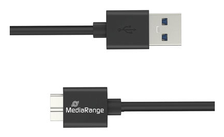 MediaRange Ladekabel USB-A auf Micro-B USB 3.0, 1.8m, sw