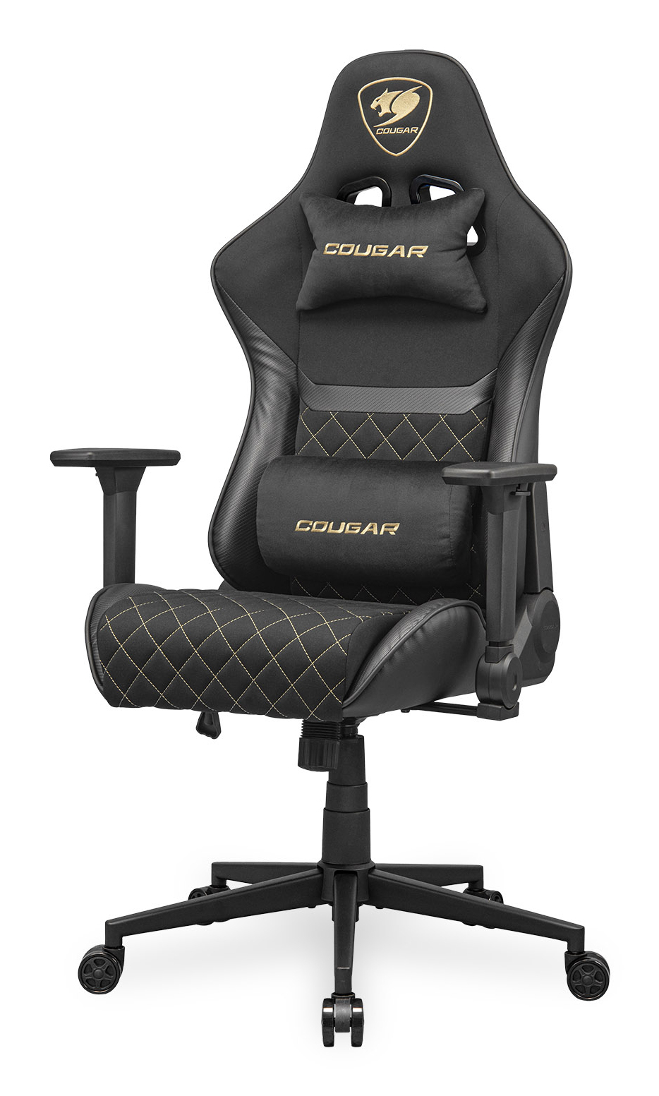 COUGAR CGR-A2F-GLB Universele gamestoel Gestoffeerde gevoerde zitting Zwart, Goud - Afbeelding 3