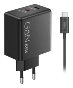 Lenovo Dual USB-C 65W GaN Charger Universeel Zwart AC Binnen - Afbeelding 8