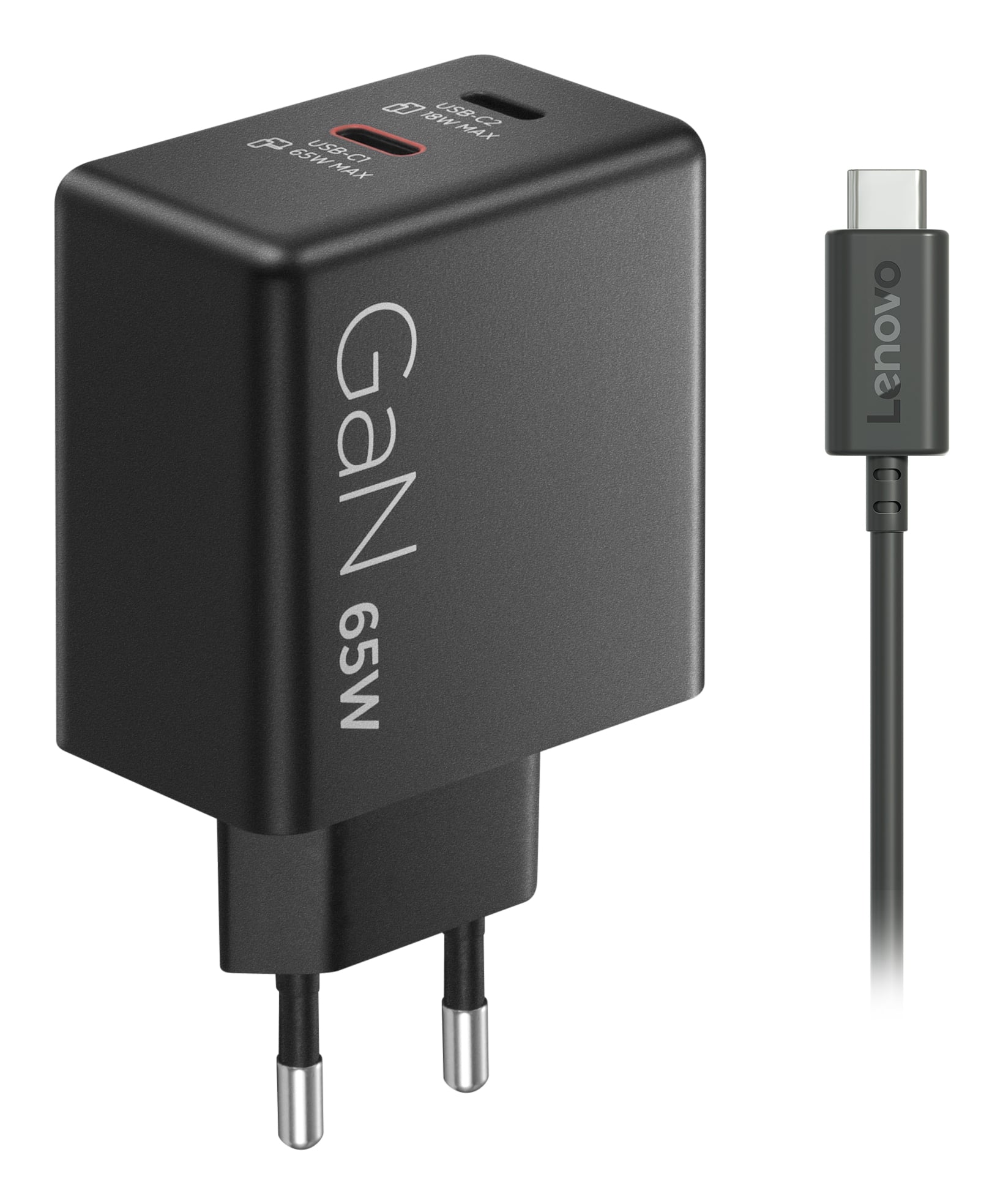 Lenovo Dual USB-C 65W GaN Charger Universeel Zwart AC Binnen - Afbeelding 8