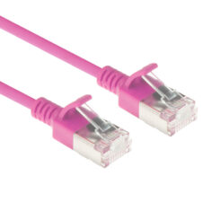 ACT Roze 0,25 meter LSZH U/FTP CAT6A datacenter slimline patchkabel snagless met RJ45 connectoren