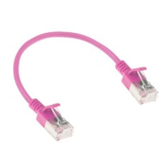 ACT Roze 0,25 meter LSZH U/FTP CAT6A datacenter slimline patchkabel snagless met RJ45 connectoren - Afbeelding 3