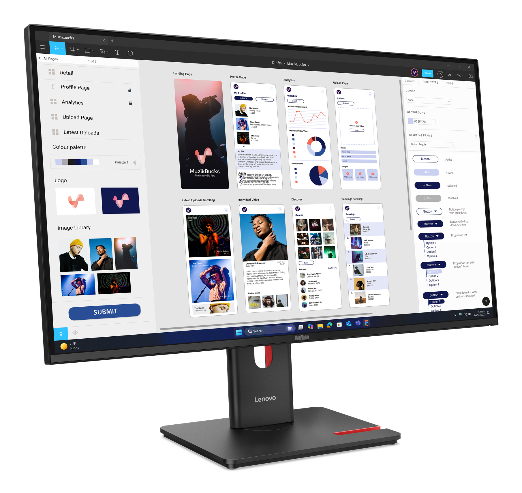Lenovo ThinkVision T32UD-40 Monitor - Afbeelding 4