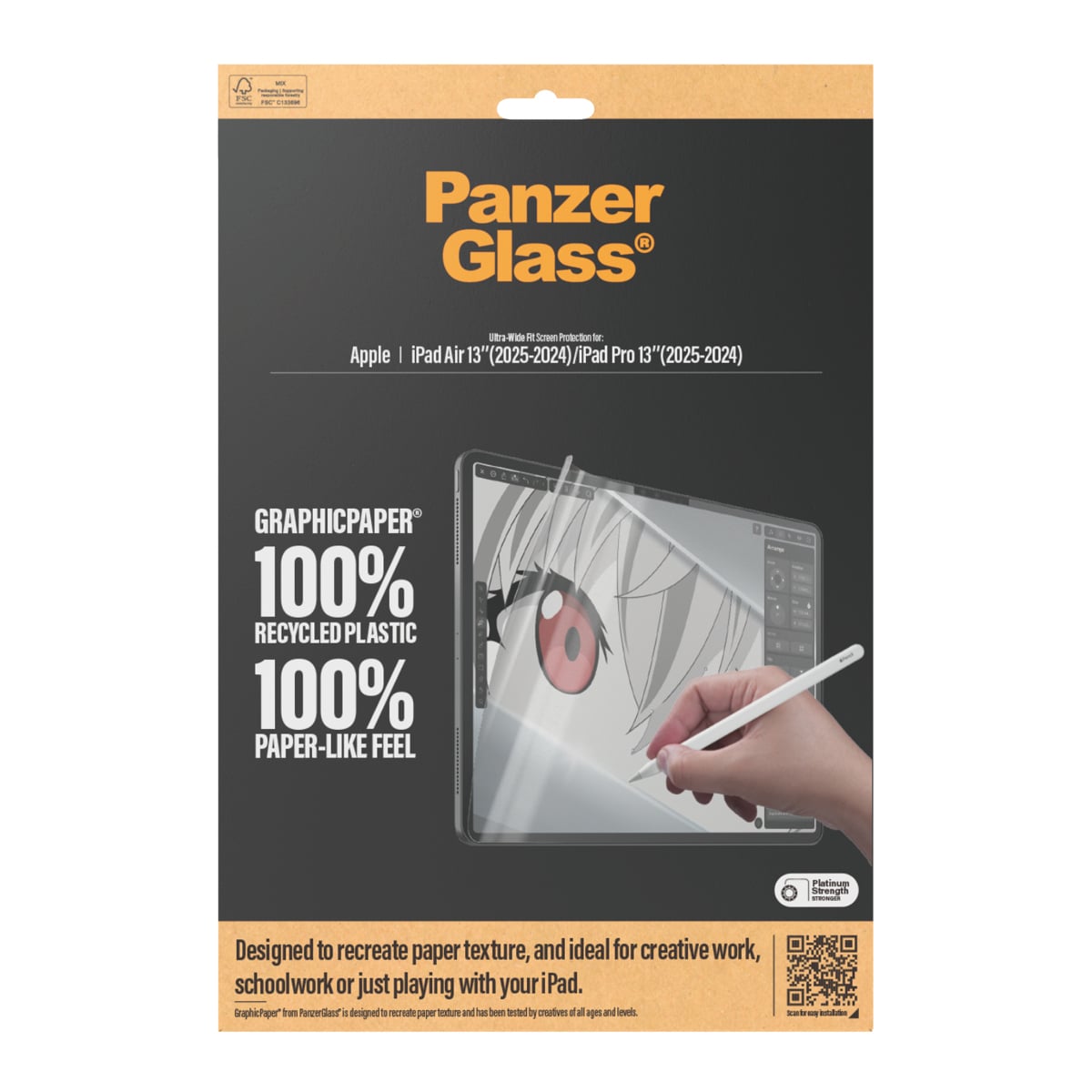 PanzerGlass ® GraphicPaper® Screen Protector iPad Air 13'' (2024-2026) | iPad Pro 13'' (2024-2025) | Ultra-Wide Fit Doorzichtige schermbeschermer Apple 1 stuk(s) - Afbeelding 4