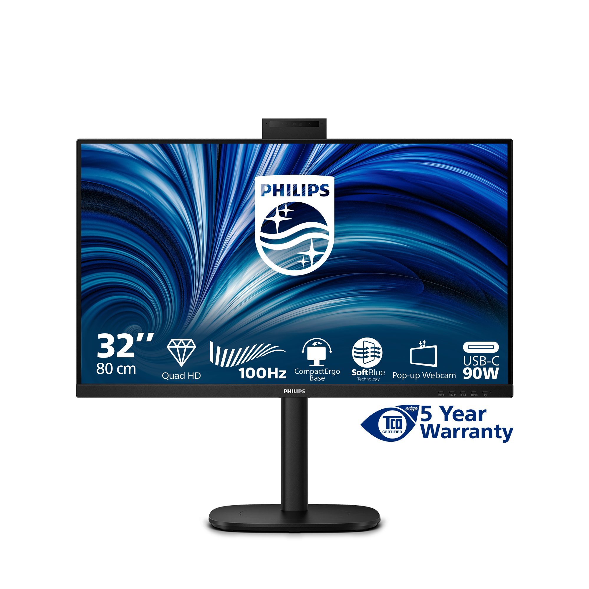 Philips 3000 series 32B2U3601H/00 computer monitor 80 cm (31.5") 2560 x 1440 Pixels Quad HD LCD Zwart - Afbeelding 4