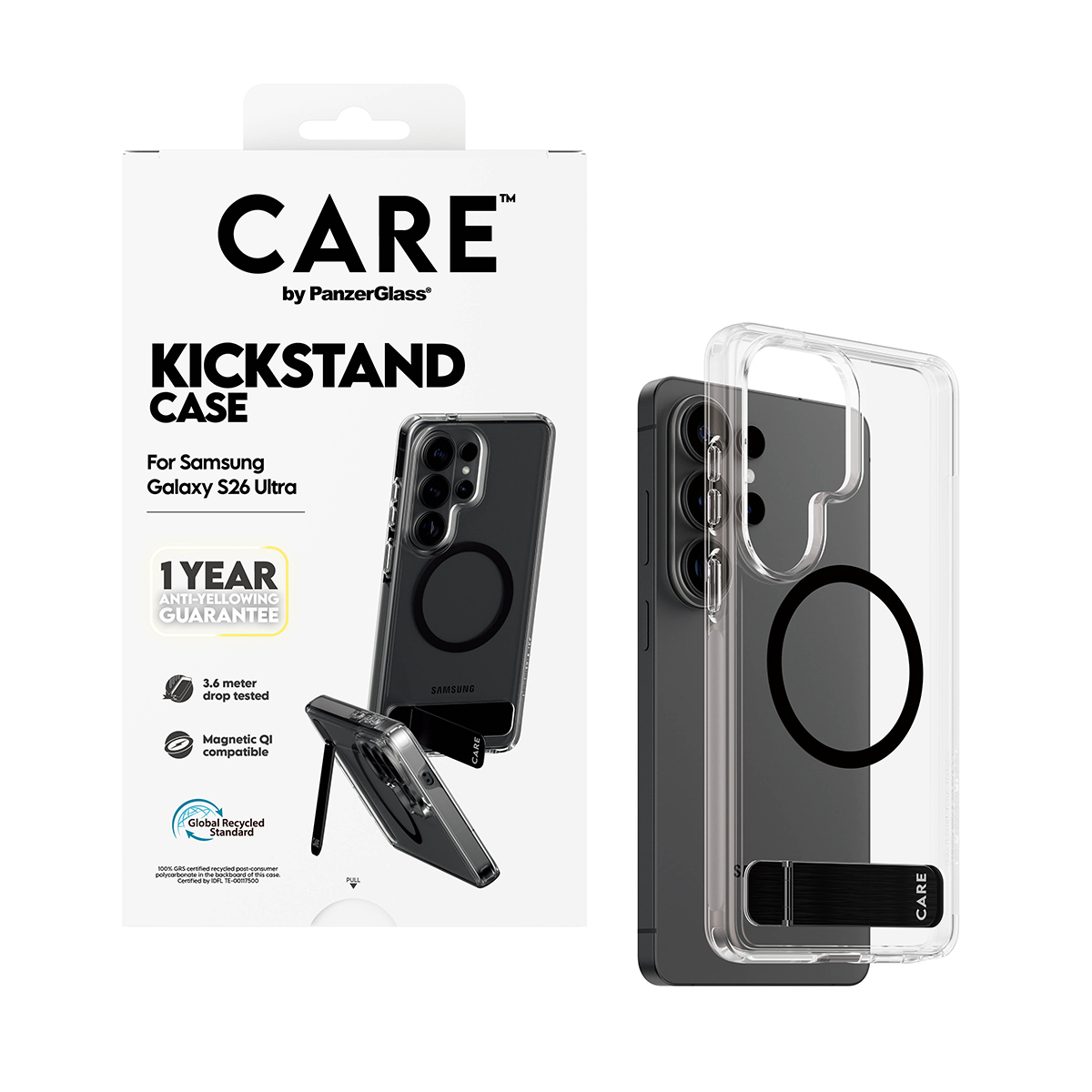 PanzerGlass CARE™ by ® Urban Explorer Case Transparent w. Black Kickstand & Qi Samsung Galaxy S26 Ultra mobiele telefoon behuizingen Hoes Transparant - Afbeelding 7