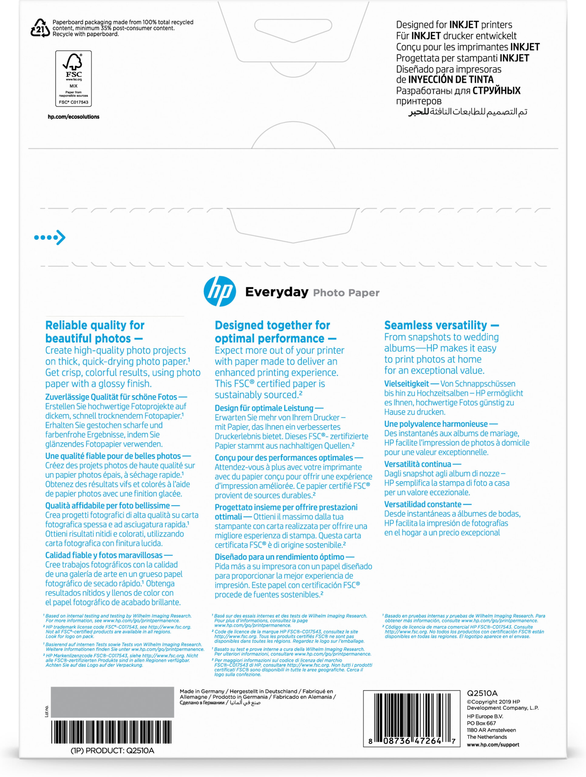 HP Everyday fotopapier, glanzend, 200 g/m2, A4 (210 x 297 mm), 100 vellen - Afbeelding 10
