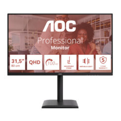 AOC E4 Q32E4U computer monitor 80 cm (31.5") 2560 x 1440 Pixels Quad HD LED Zwart