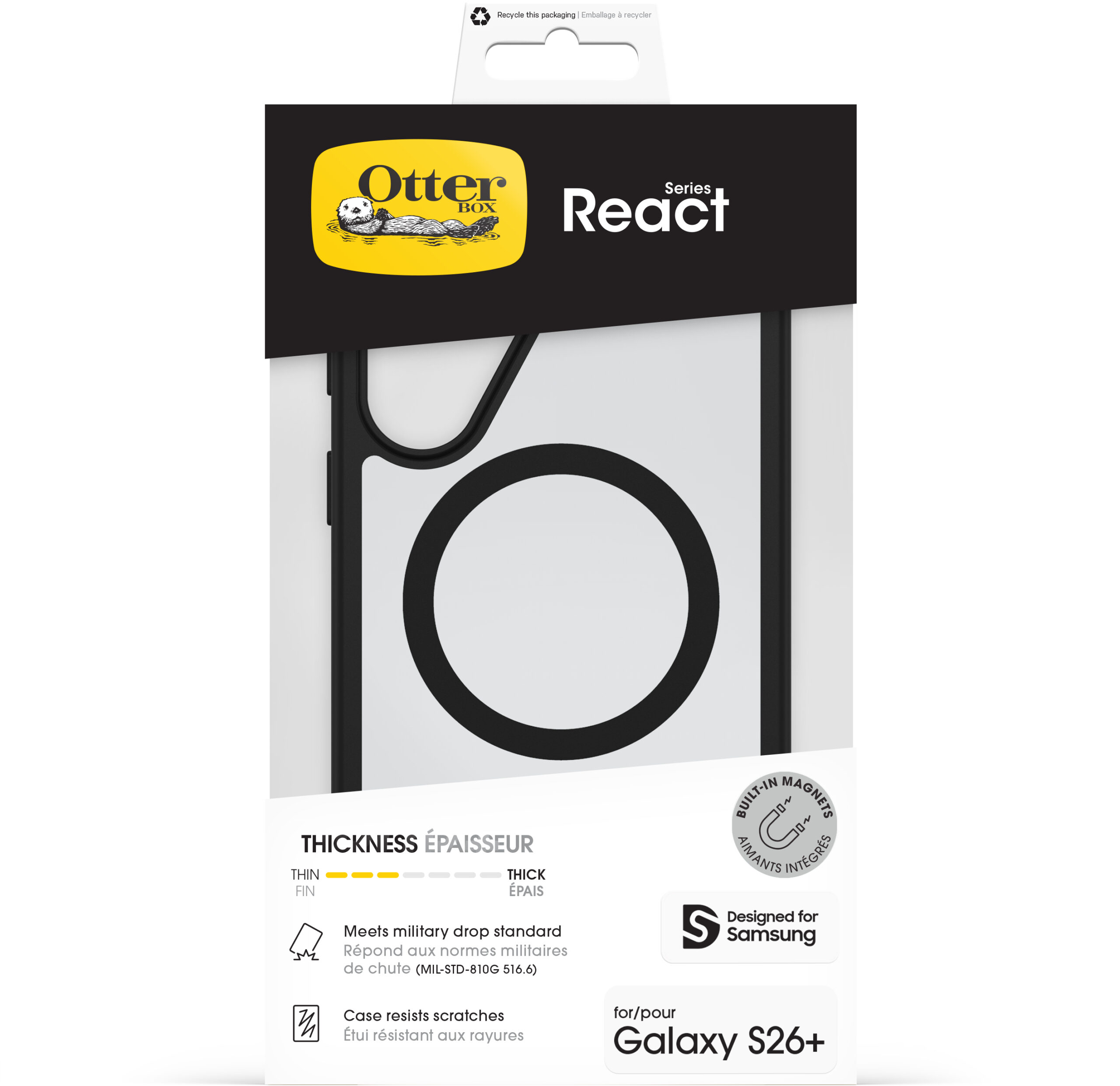 OtterBox React Magnets Series Samsung Galaxy S26+ 5G Clear/Black - Afbeelding 4