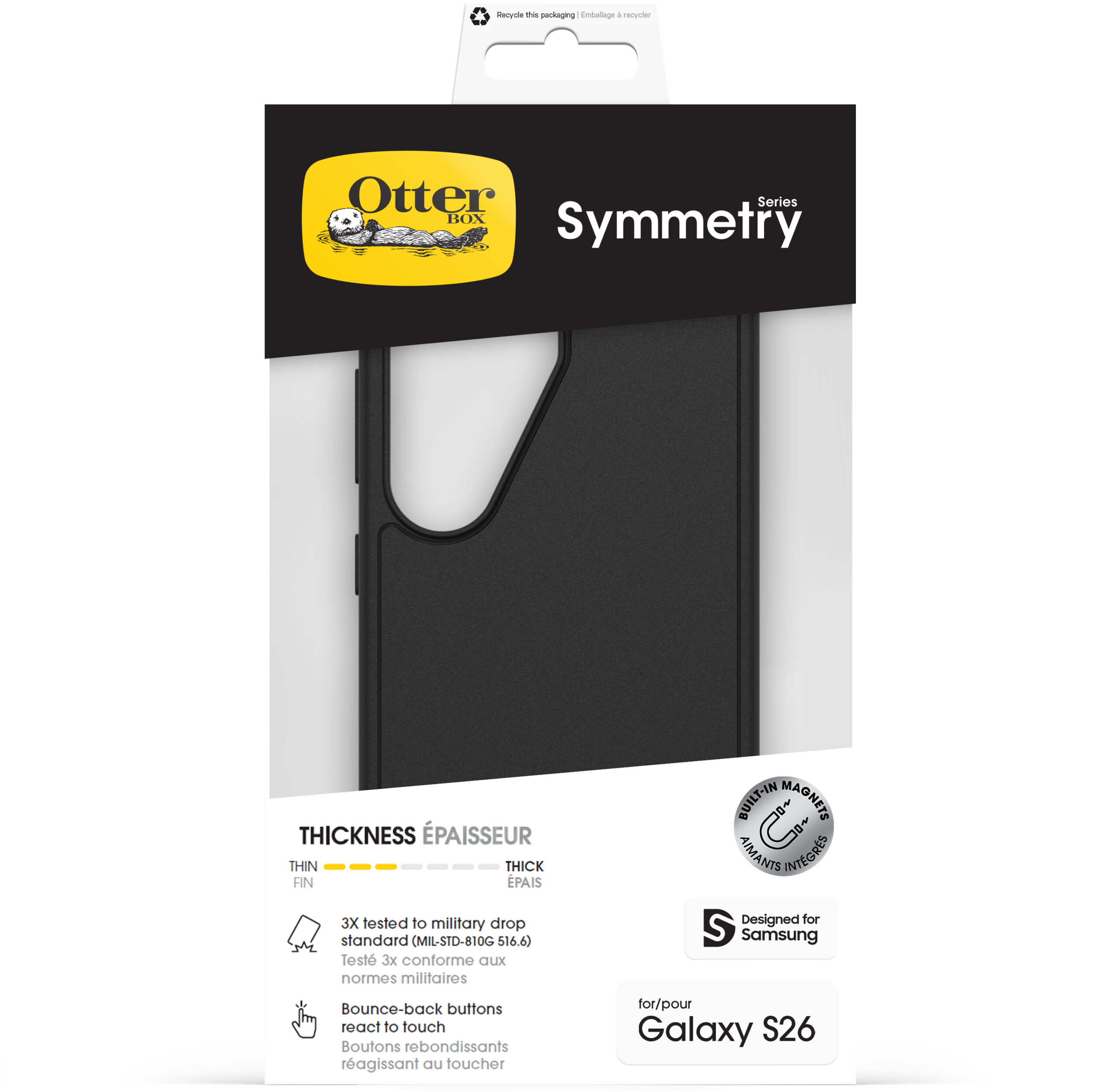 OtterBox Symmetry Magnets Case Samsung Galaxy S26 5G Black - Afbeelding 4