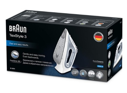 Braun TexStyle 3 SI3054GY Stoomstrijkijzer Keramische zoolplaat 2400 W Grijs - Afbeelding 4