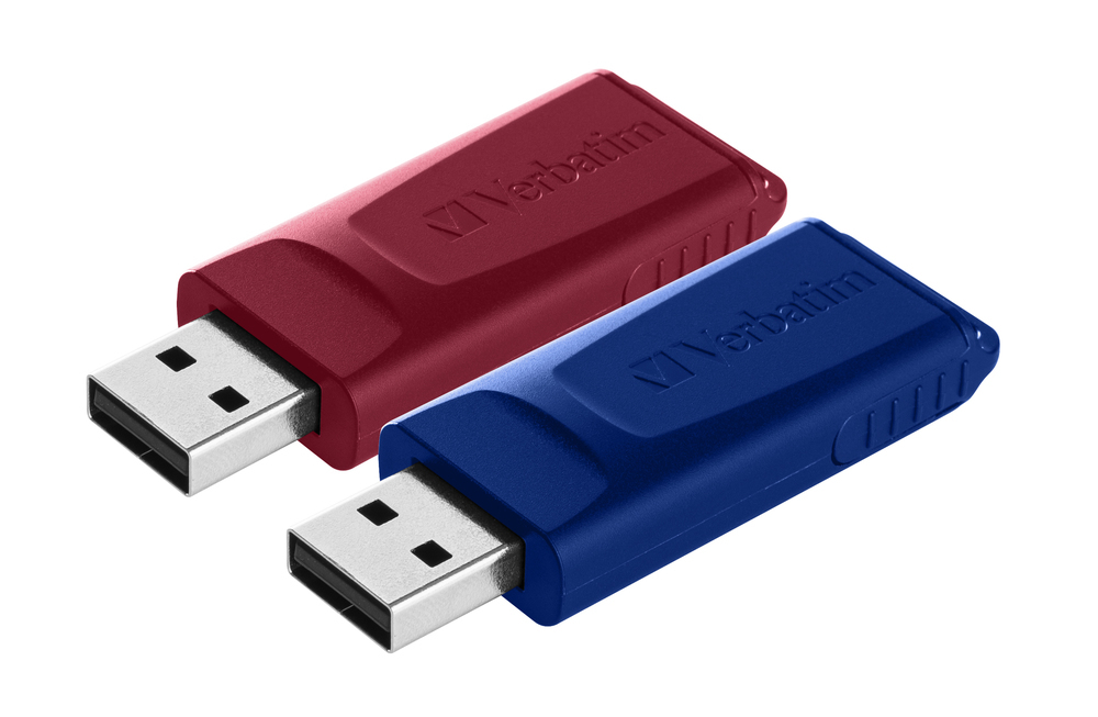 Verbatim Slider - USB-Stick - 2x32 GB - Blauw/Rood - Afbeelding 2