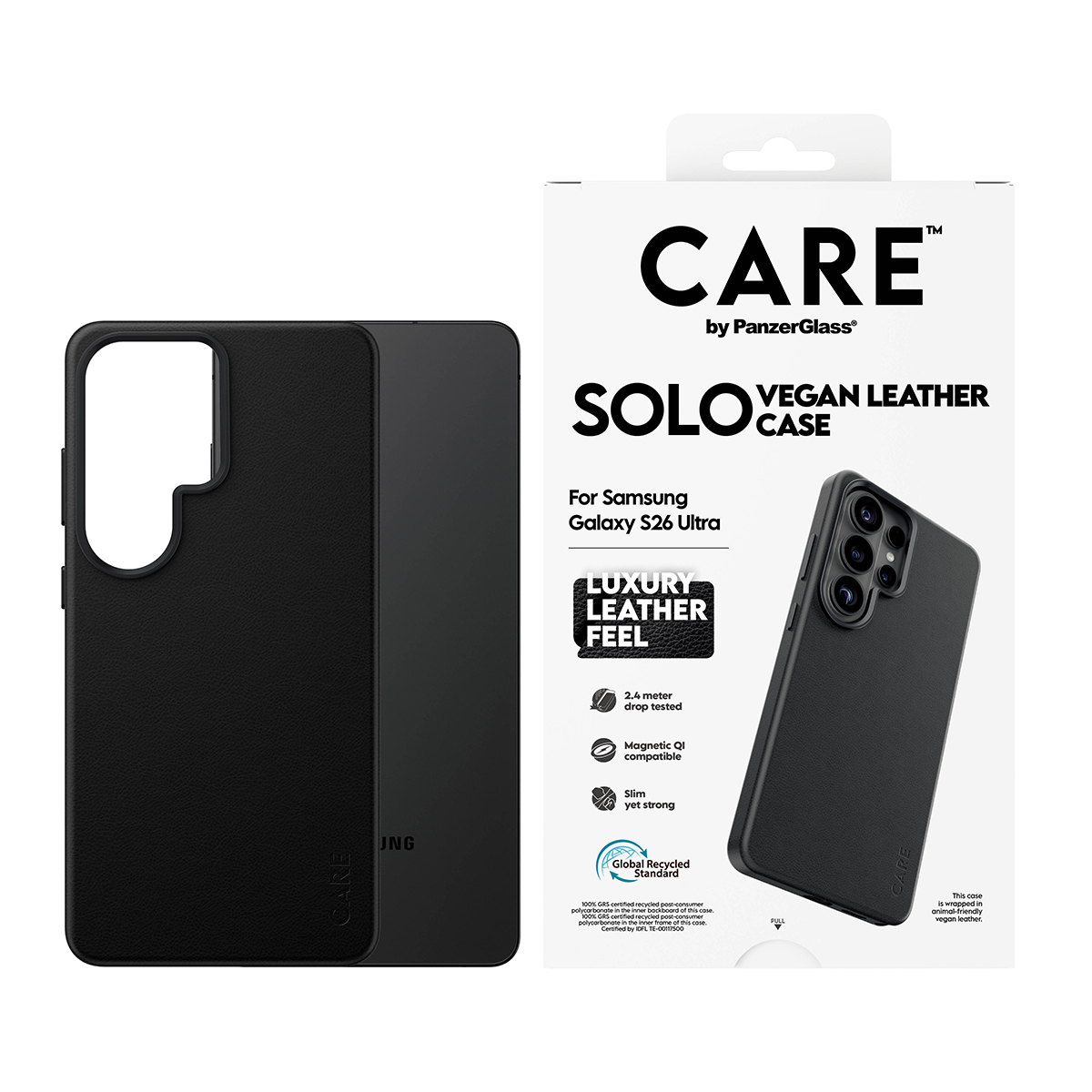 PanzerGlass CARE™ by ® Solo Case Black w. Qi Samsung Galaxy S26 Ultra mobiele telefoon behuizingen Hoes Zwart - Afbeelding 3