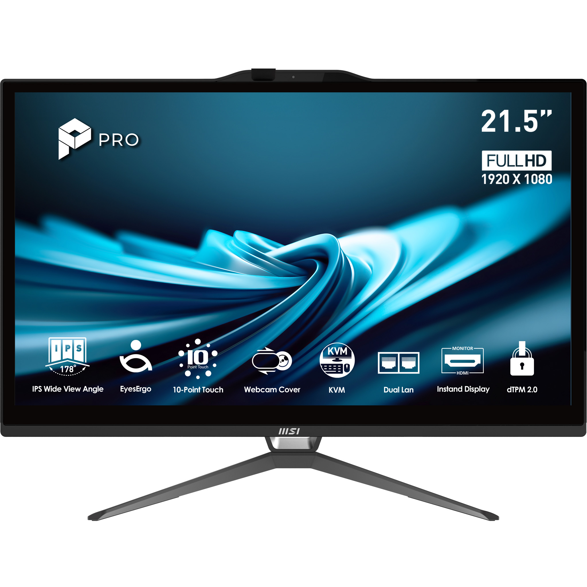 MSI Pro AP222T 14MA-613EU Intel® Core™ i3 i3-14100 54,6 cm (21.5") 1920 x 1080 Pixels Touchscreen Alles-in-één-pc 8 GB DDR4-SDRAM 512 GB SSD Windows 11 Home Wi-Fi 5 (802.11ac) Zwart - Afbeelding 2