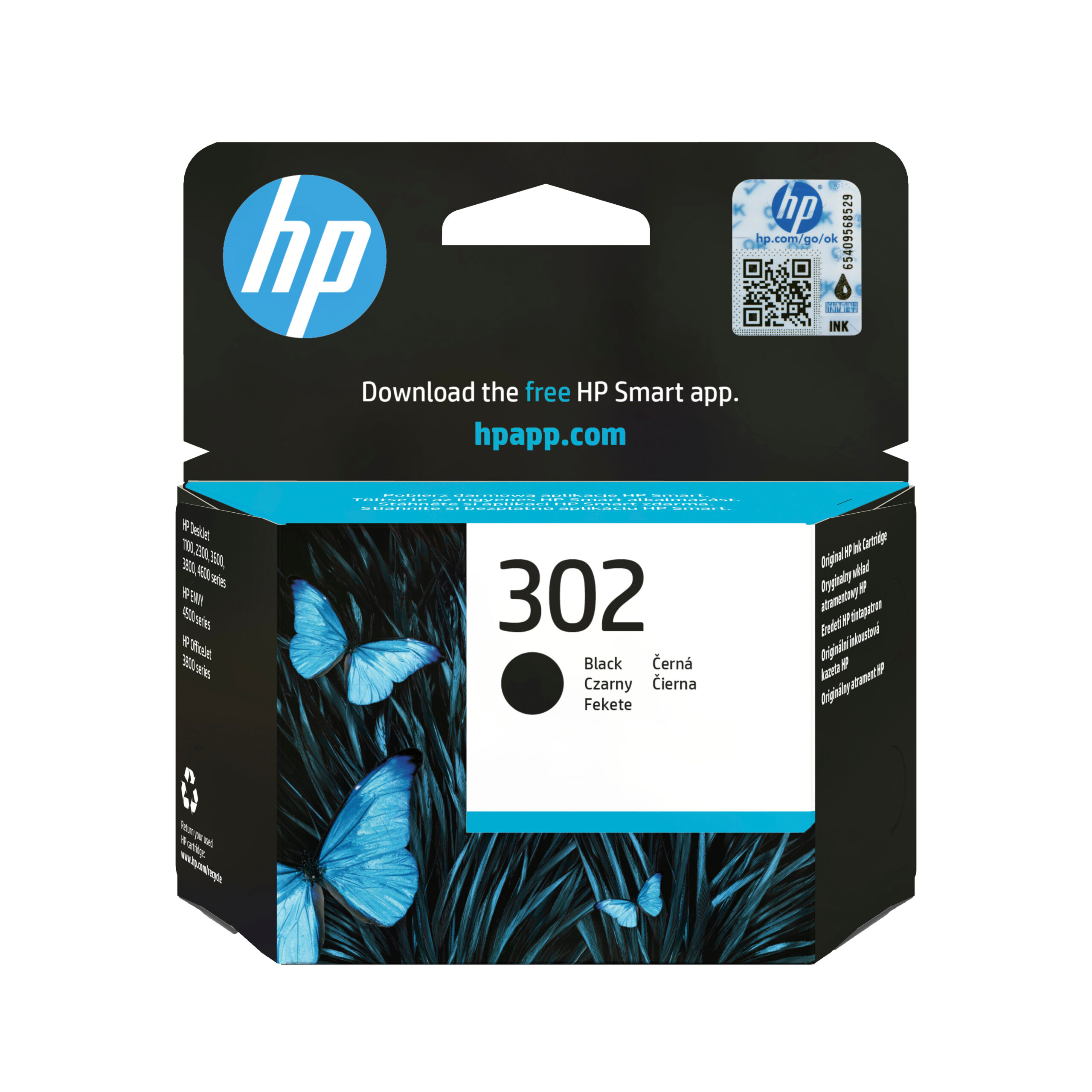 HP 302 originele zwarte inktcartridge - Afbeelding 2