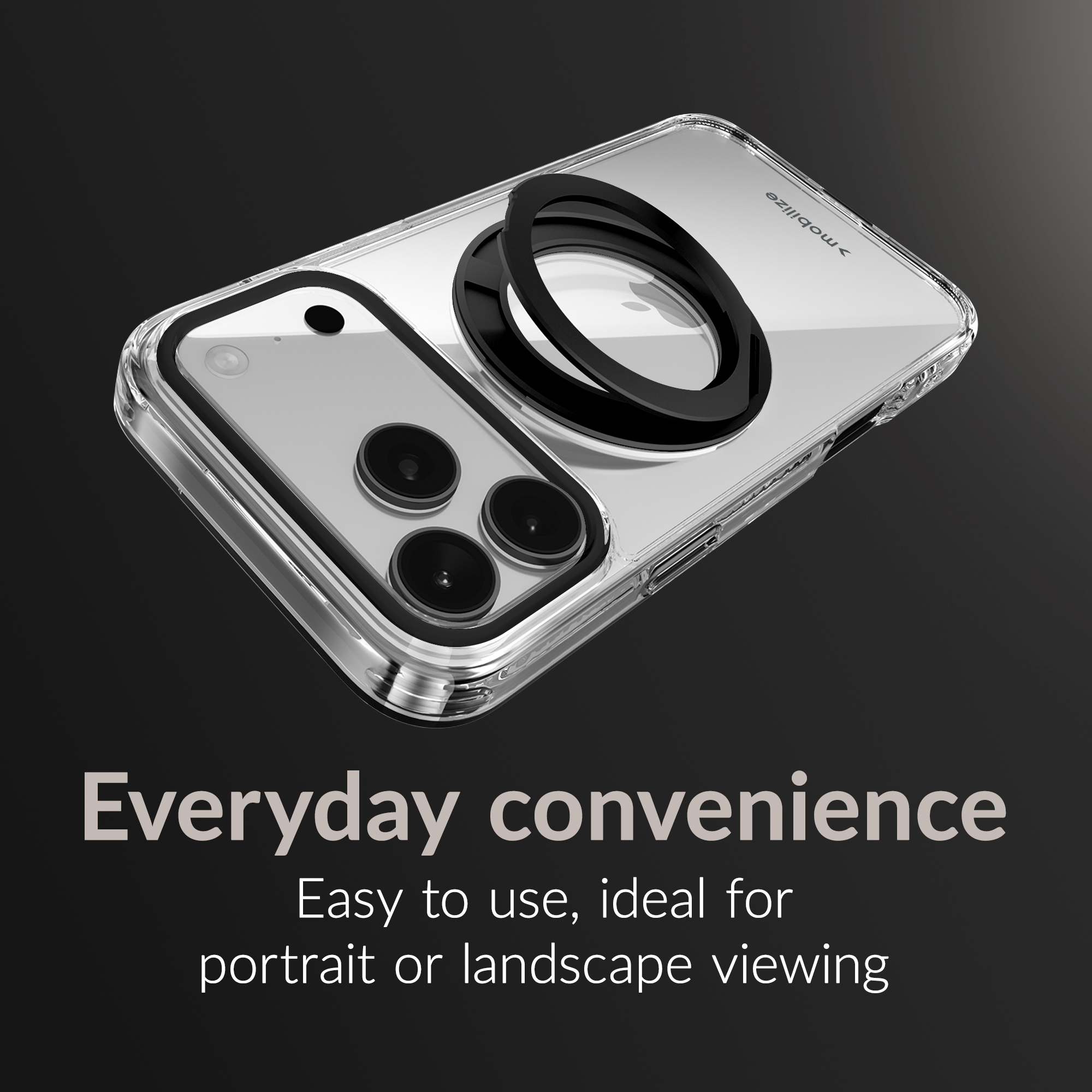 Mobilize MagSafe Compatible 360 Rotating Ring Stand Case Apple iPhone 15 Clear/Black - Afbeelding 6