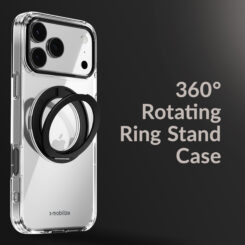 Mobilize MagSafe Compatible 360 Rotating Ring Stand Case Apple iPhone 17 Clear/Black