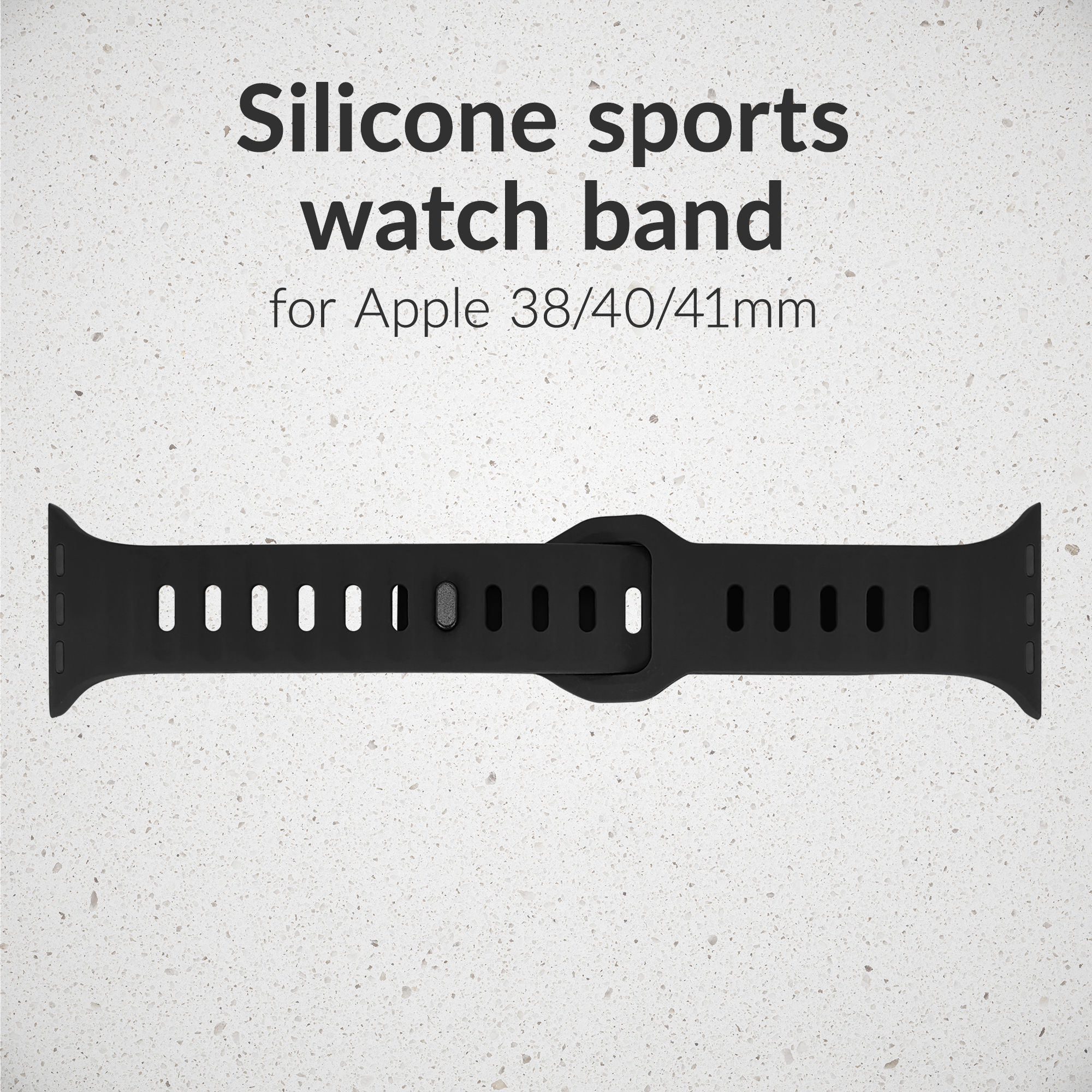 Mobilize Silicon Watch Band - Sports - for Apple 38/40/41mm - Black - Afbeelding 2