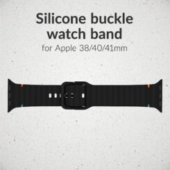 Mobilize Silicon Watch Band - Buckle - for Apple 38/40/41mm - Black - Afbeelding 2