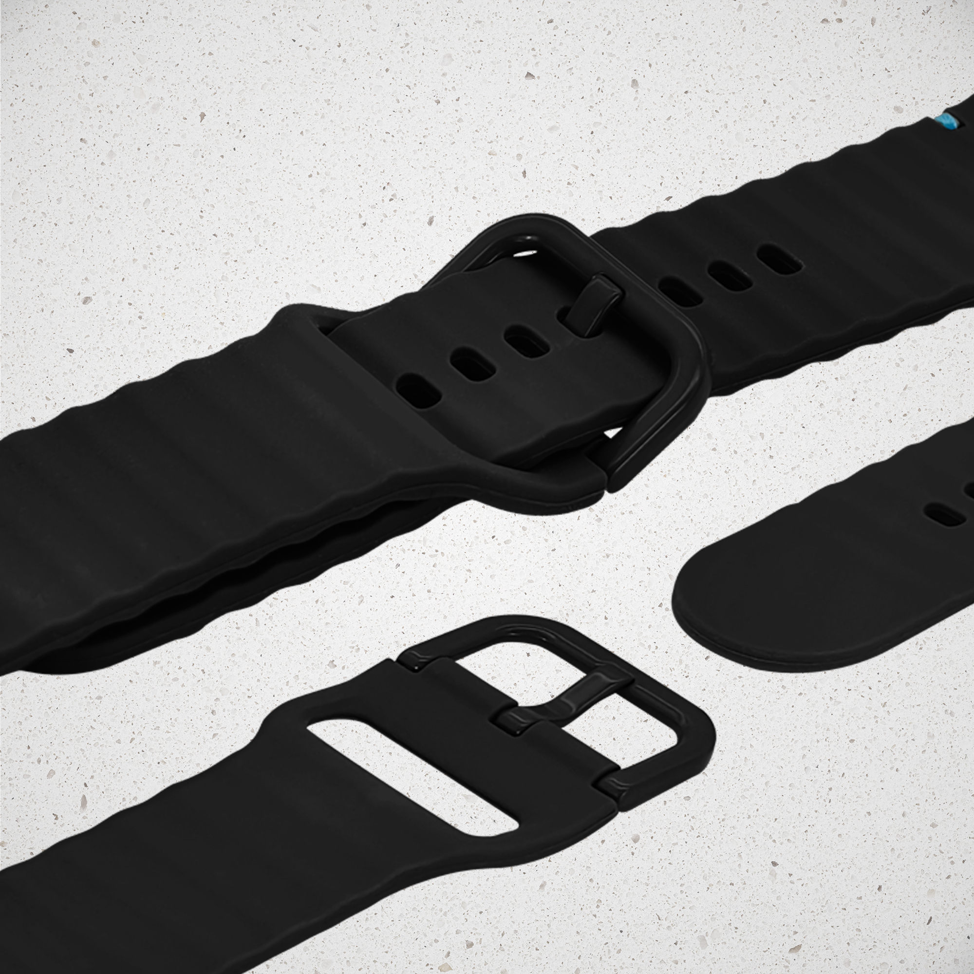 Mobilize Silicon Watch Band - Buckle - for Apple 42/44/45/49mm - Black - Afbeelding 3