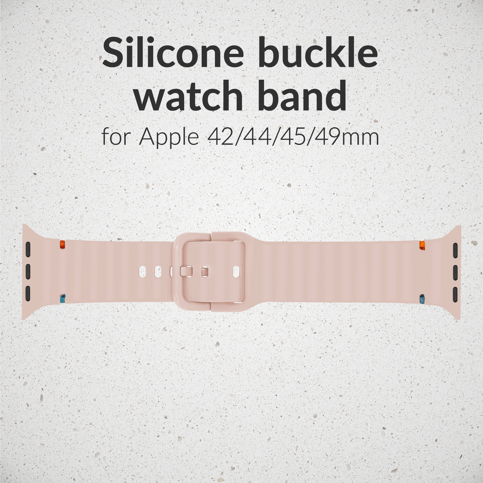 Mobilize Silicon Watch Band - Buckle - for Apple 42/44/45/49mm - Pink - Afbeelding 2