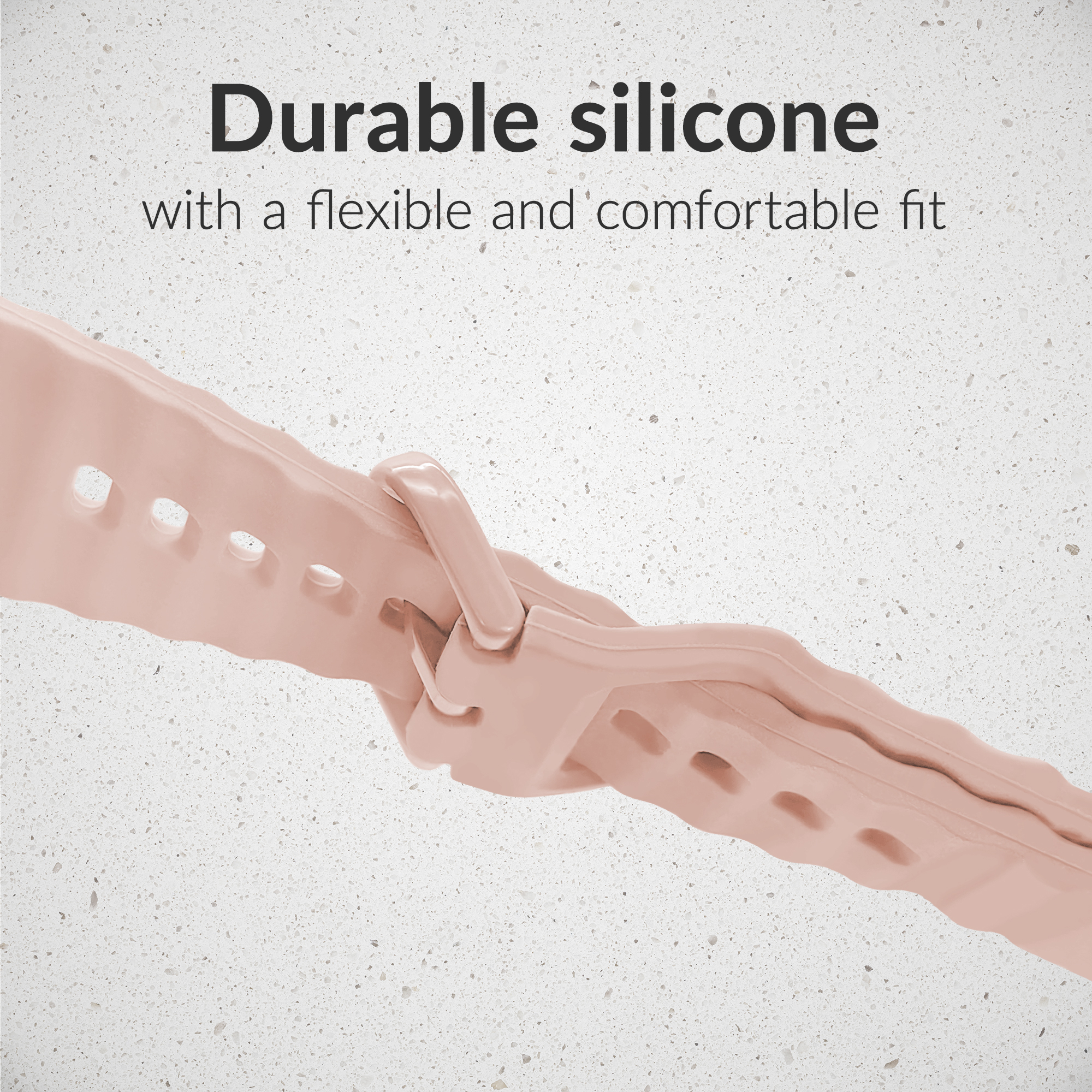 Mobilize Silicon Watch Band - Buckle - for Apple 42/44/45/49mm - Pink - Afbeelding 4