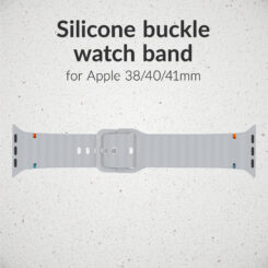 Mobilize Silicon Watch Band - Buckle - for Apple 38/40/41mm - Grey - Afbeelding 2
