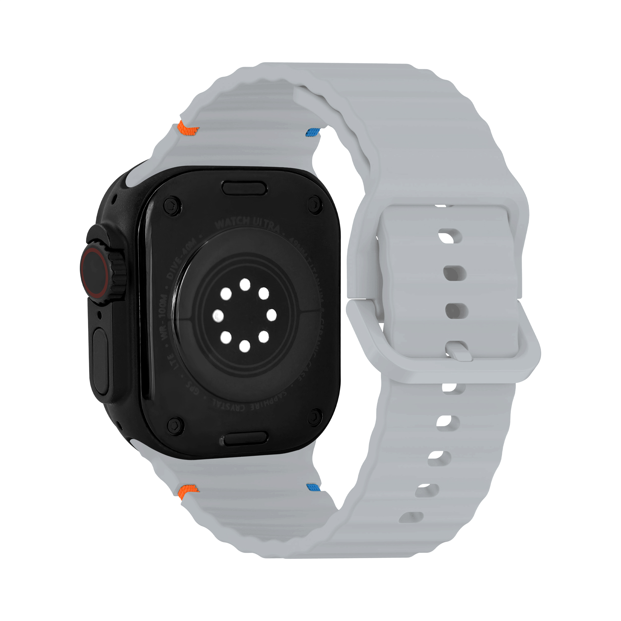 Mobilize Silicon Watch Band - Buckle - for Apple 42/44/45/49mm - Grey