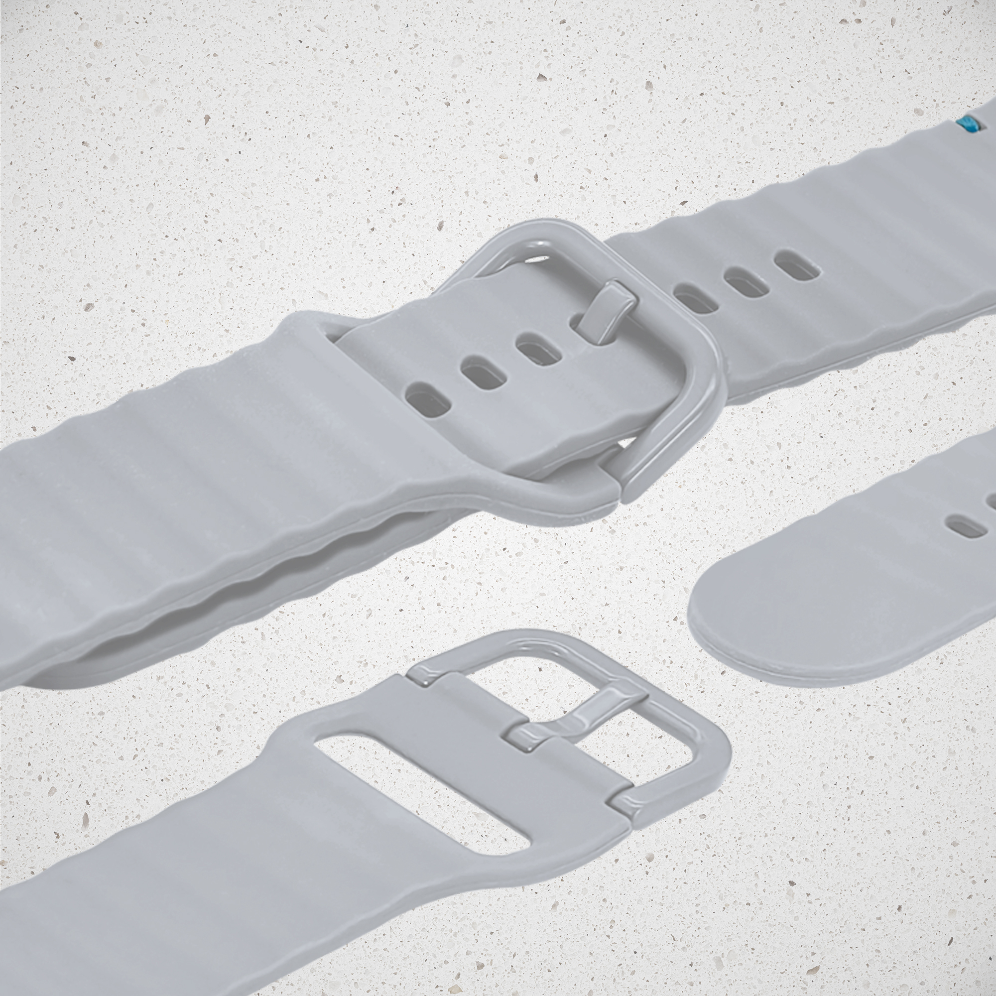 Mobilize Silicon Watch Band - Buckle - for Apple 42/44/45/49mm - Grey - Afbeelding 3