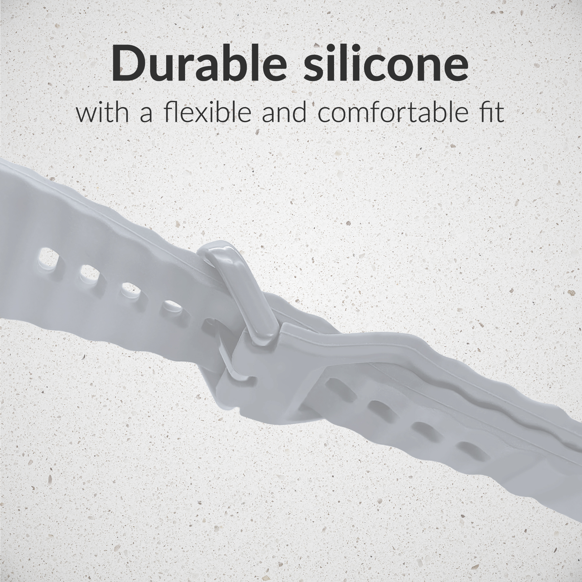 Mobilize Silicon Watch Band - Buckle - for Apple 42/44/45/49mm - Grey - Afbeelding 4