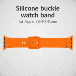Mobilize Silicon Watch Band - Buckle - for Apple 38/40/41mm - Orange - Afbeelding 2