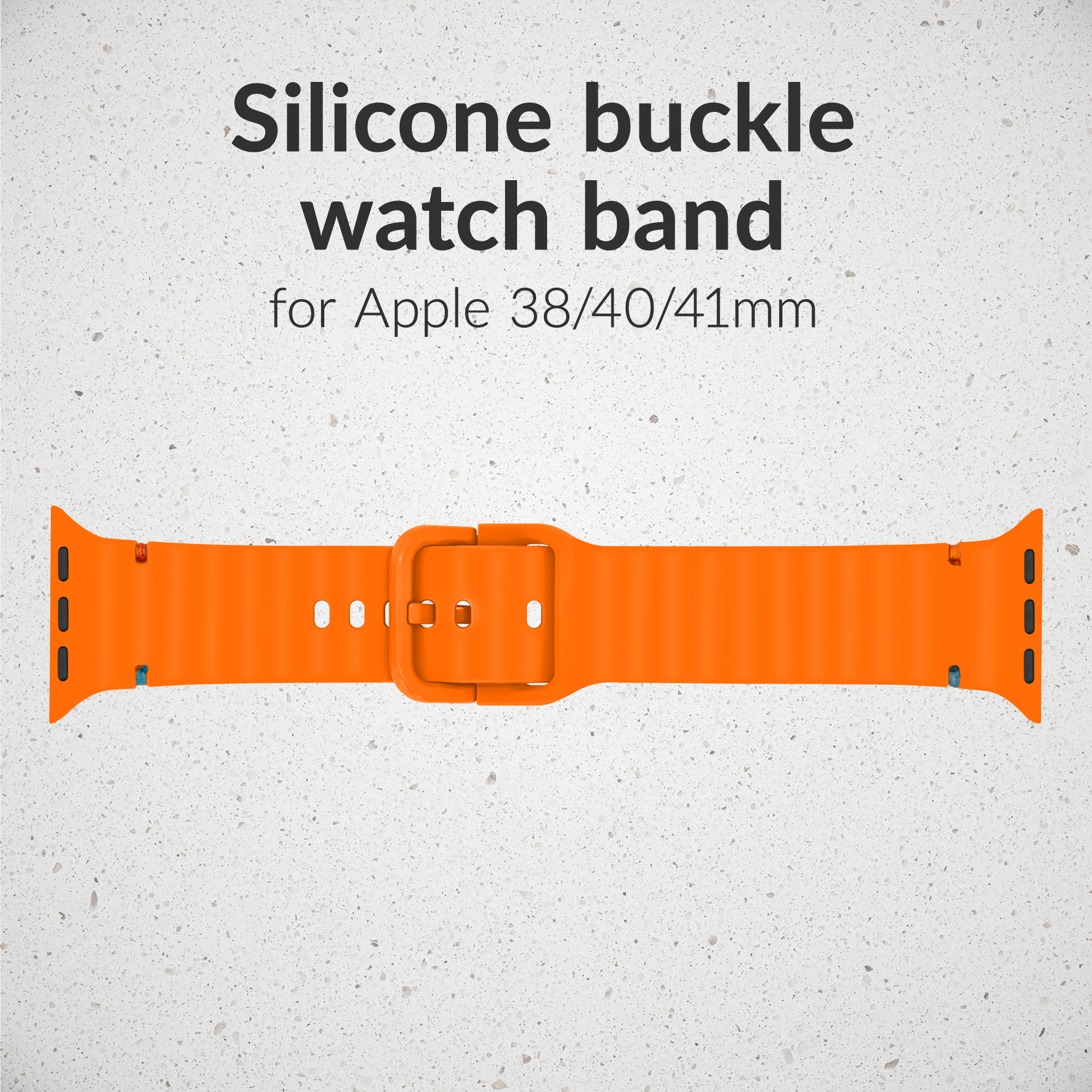 Mobilize Silicon Watch Band - Buckle - for Apple 38/40/41mm - Orange - Afbeelding 2