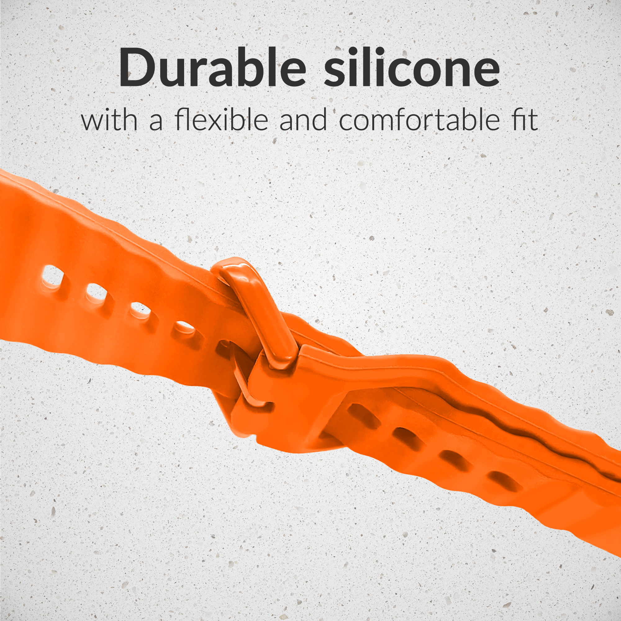 Mobilize Silicon Watch Band - Buckle - for Apple 38/40/41mm - Orange - Afbeelding 4