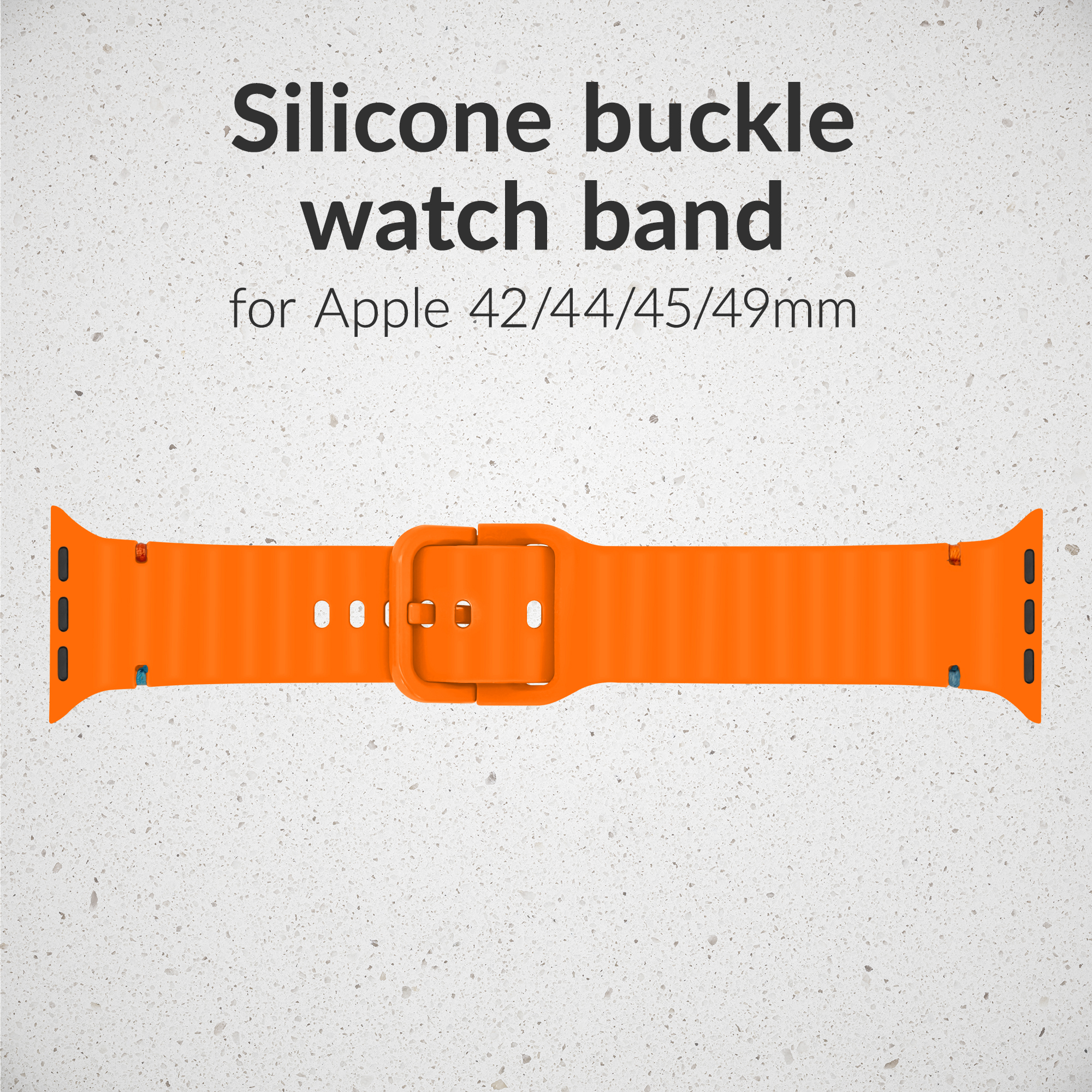 Mobilize Silicon Watch Band - Buckle - for Apple 42/44/45/49mm - Orange - Afbeelding 2