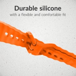 Mobilize Silicon Watch Band - Buckle - for Apple 42/44/45/49mm - Orange - Afbeelding 4