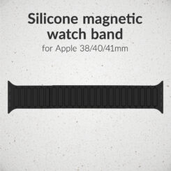 Mobilize Silicon Watch Band - Magnetic - for Apple 38/40/41mm - Black - Afbeelding 2