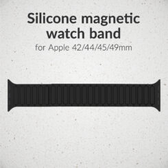Mobilize Silicon Watch Band - Magnetic - for Apple 42/44/45/49mm - Black - Afbeelding 2