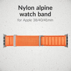 Mobilize Nylon Watch Band - Alpine - Titanium Connector - for Apple 38/40/41mm - Orange - Afbeelding 2