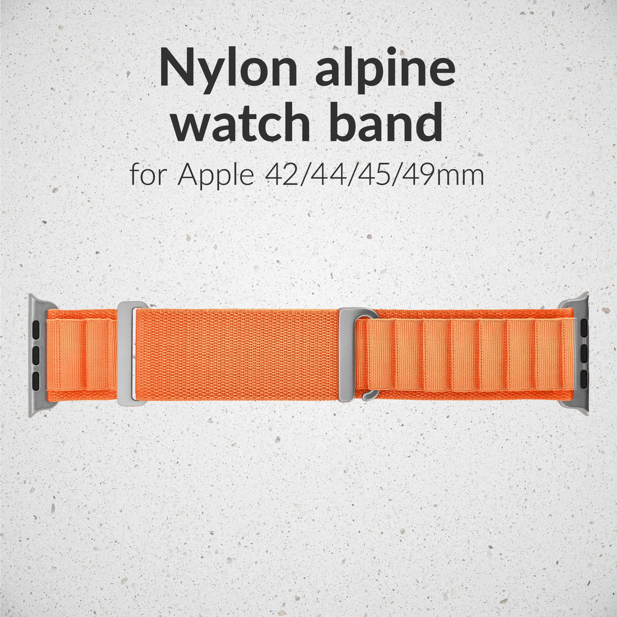 Mobilize Nylon Watch Band - Alpine - Titanium Connector - for Apple 42/44/45/49mm - Orange - Afbeelding 2