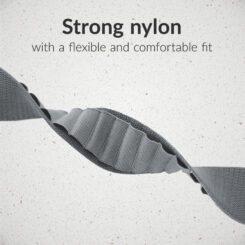 Mobilize Nylon Watch Band - Alpine - Black Connector - for Apple 38/40/41mm - Light Grey - Afbeelding 4
