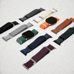 Mobilize Nylon Watch Band - Alpine - Black Connector - for Apple 38/40/41mm - Light Grey - Afbeelding 5