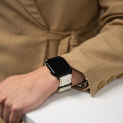 Mobilize Nylon Watch Band - Alpine - Black Connector - for Apple 38/40/41mm - Light Grey - Afbeelding 8