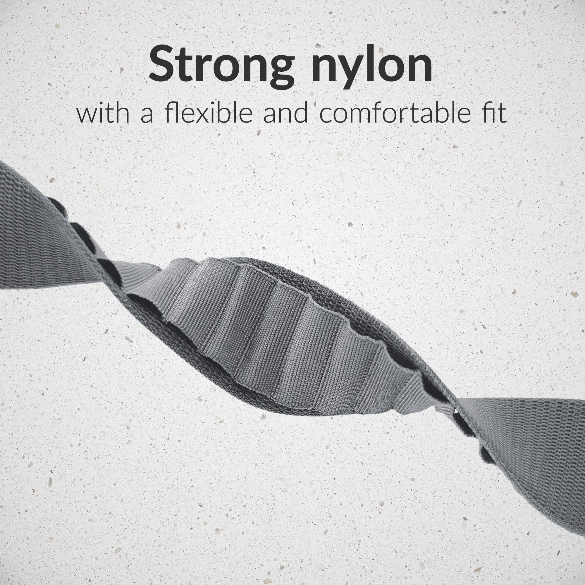 Mobilize Nylon Watch Band - Alpine - Black Connector - for Apple 42/44/45/49mm - Light Grey - Afbeelding 4