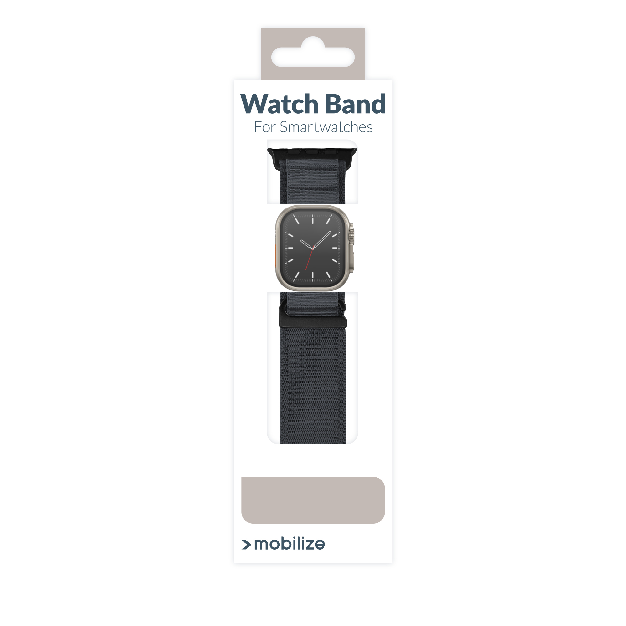 Mobilize Nylon Watch Band - Alpine - Black Connector - for Apple 42/44/45/49mm - Dark Grey - Afbeelding 9
